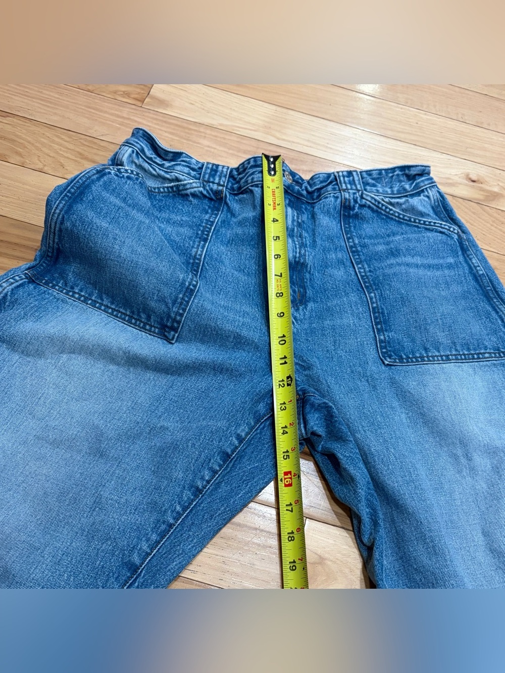 Madewell The Curvy Balloon Jean Denim Blue Raw Cut Hem Jeans Pants Women’s 31 - Picture 7 of 9